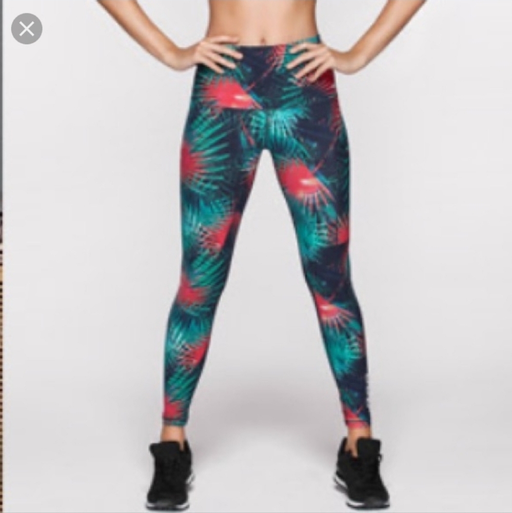 XS 😀Lorna Jane Electric Palm High Waisted Leggings